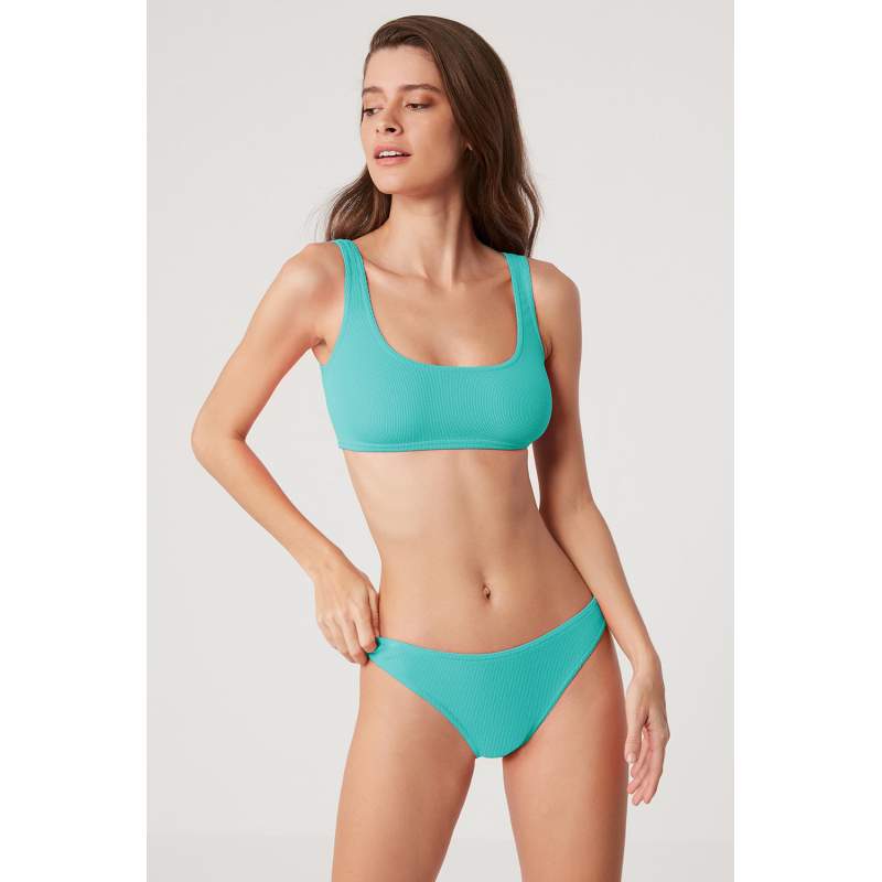 Elimel Self-Textured Solid Color Bikini