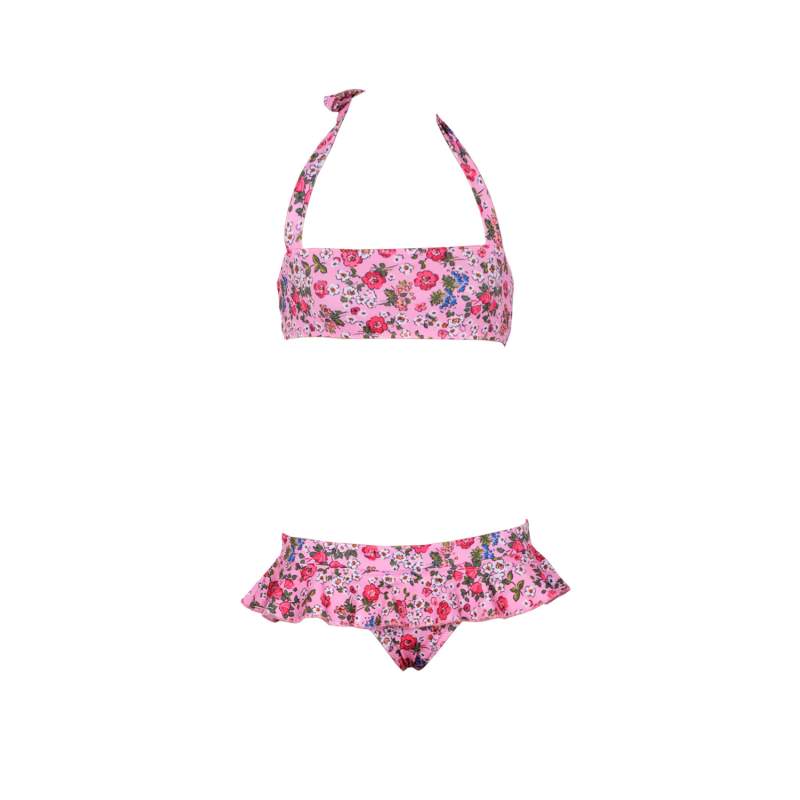 Fiona Pink Patterned Kids Bikini Set