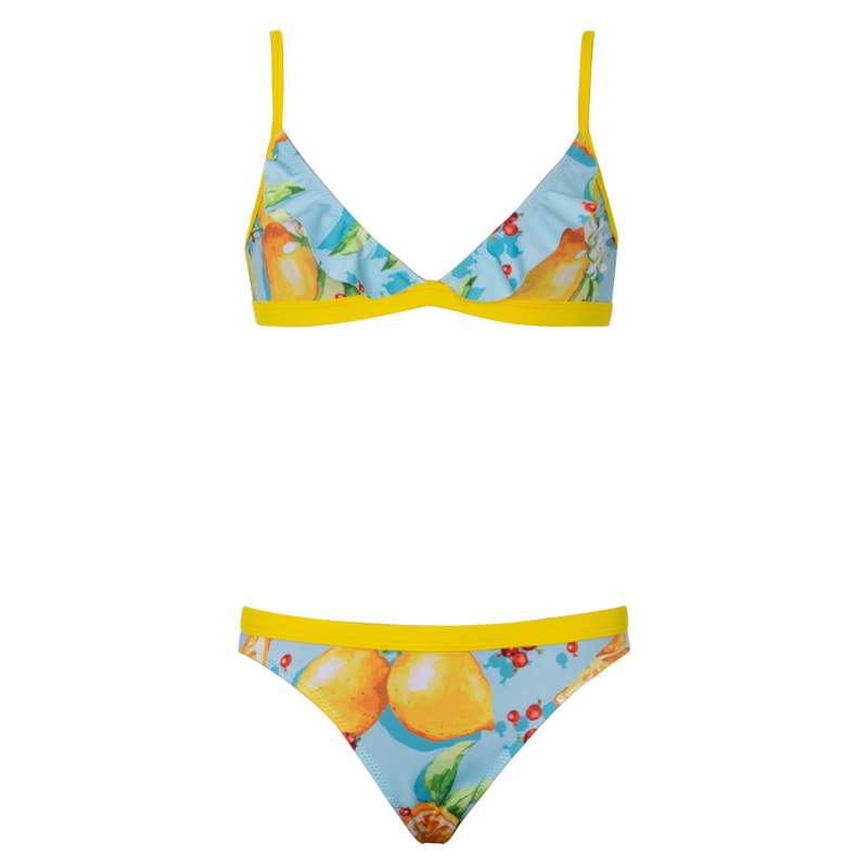 Grape Lemon Pattern Girls Kids Bikini Set