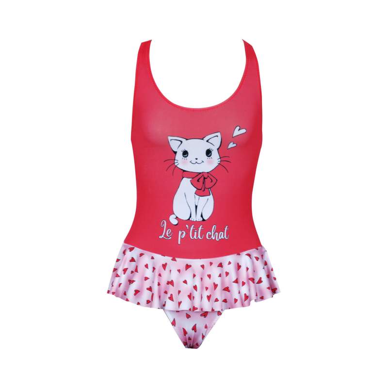 Charlotte Cat Print Heart Pattern Swimsuit Charlotte Cat Print Heart Pattern Swimsuit