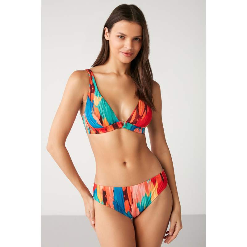 Cinda Colored Patterned Üçgen Bikini