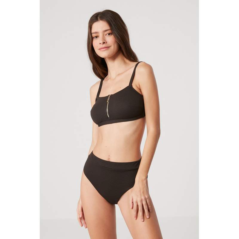Kupritan Zippered High Waist Bikini Kupritan Zippered High Waist Bikini