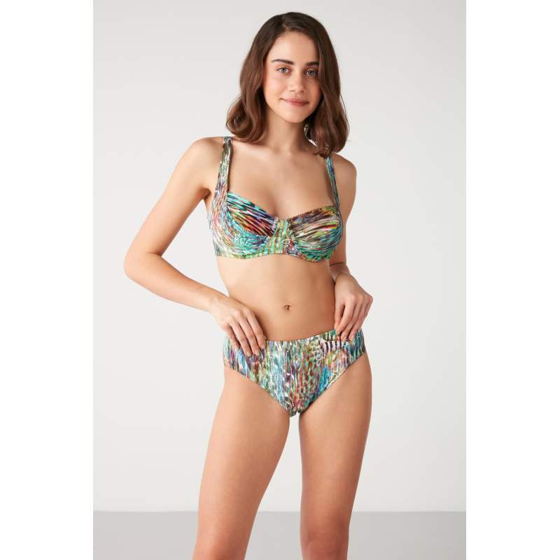 Etrin Mixed Pattern Gathering Bikini Etrin Mixed Pattern Gathering Bikini