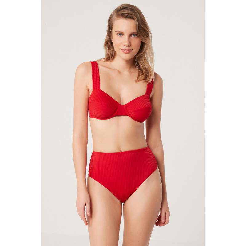 Colop Ç Line Textured Gathering Bikini