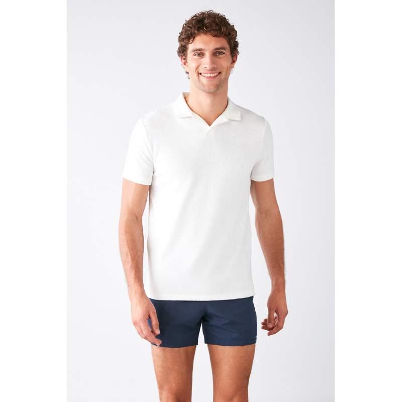 Scallop Polo Neck T-shirt