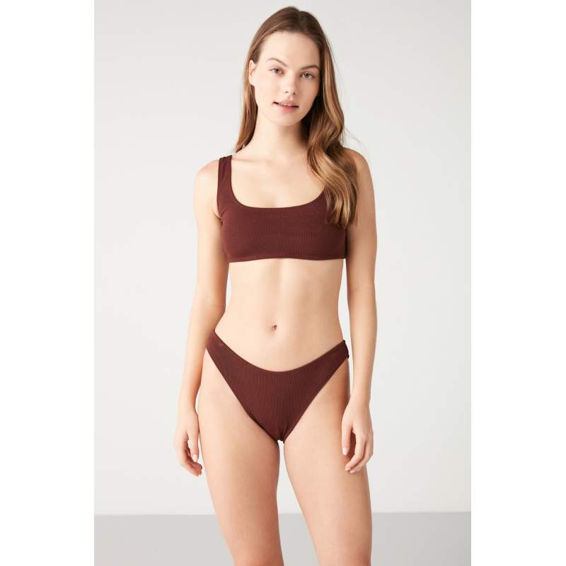 Elimel Self-Textured Solid Color Bikini