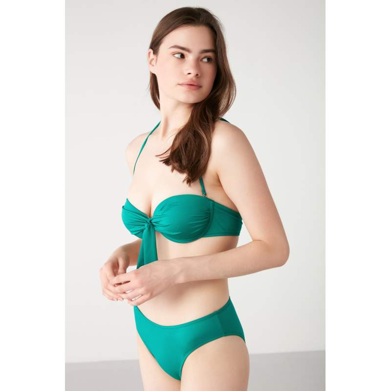 Pardus Flat Color Backed Strapless Bikini