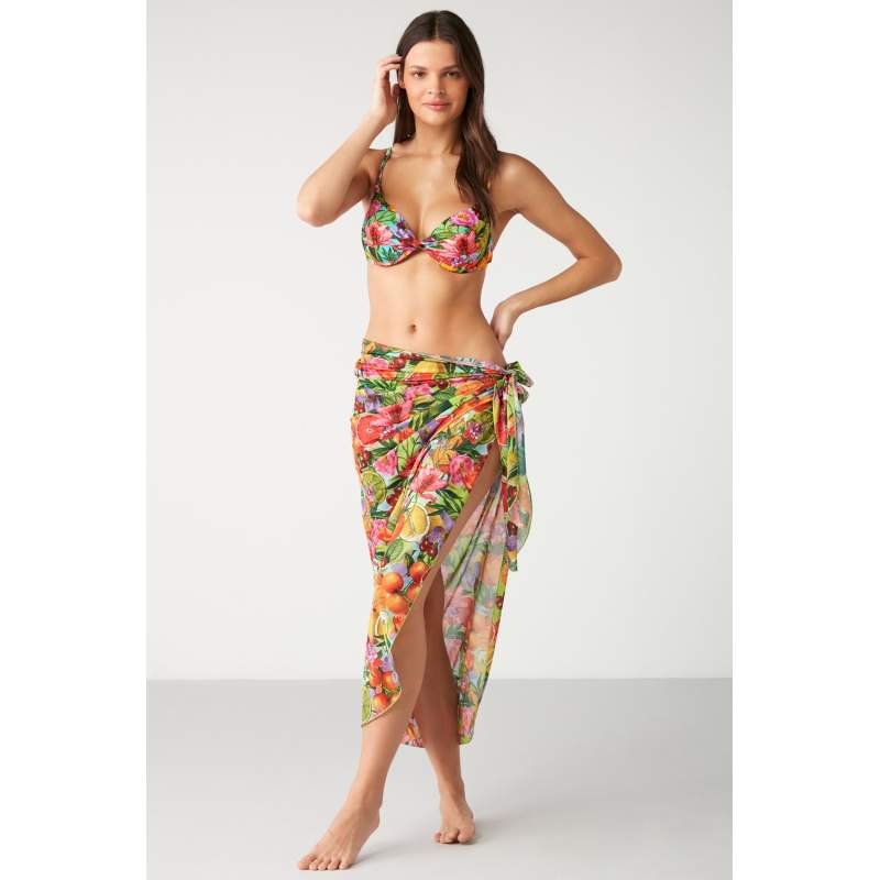 Lemona Fruit Patterned Pareo Lemona Fruit Patterned Pareo