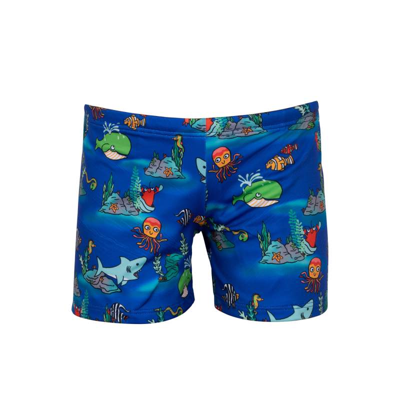 Como Aquarium Patterned Childrens Shorts Swimsuit