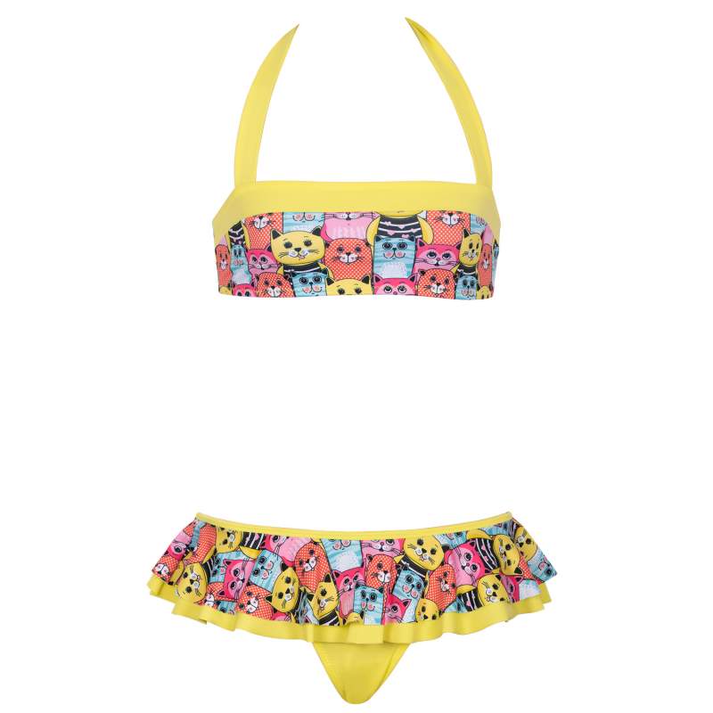 Casper Cat Patterned Kids Bikini Set