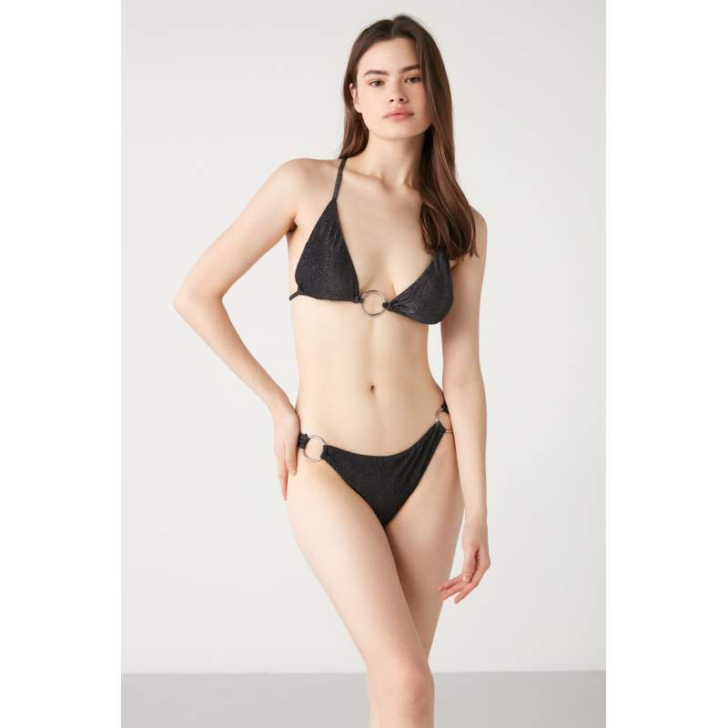 Cleo Ring Detail Shiny Fabric Bikini