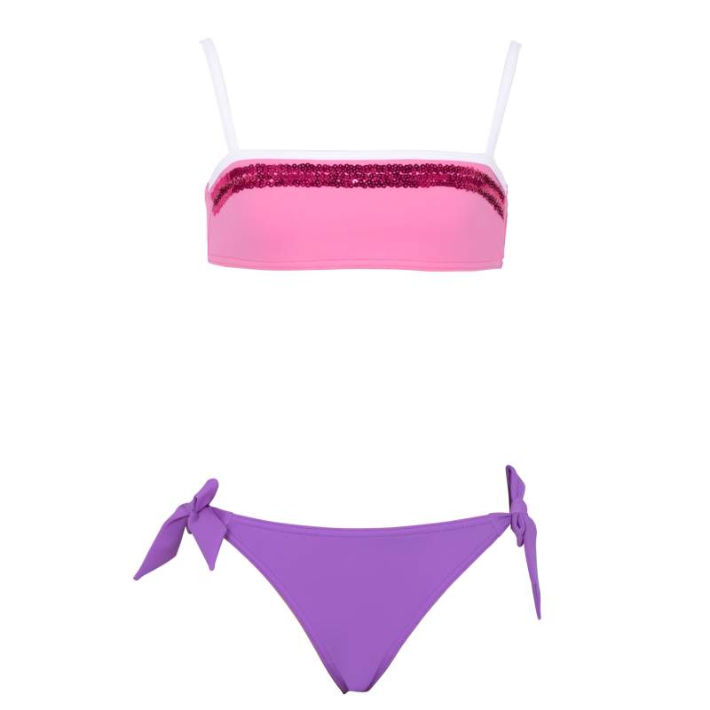 Adley Sequin Embroidered Kids Bikini Set