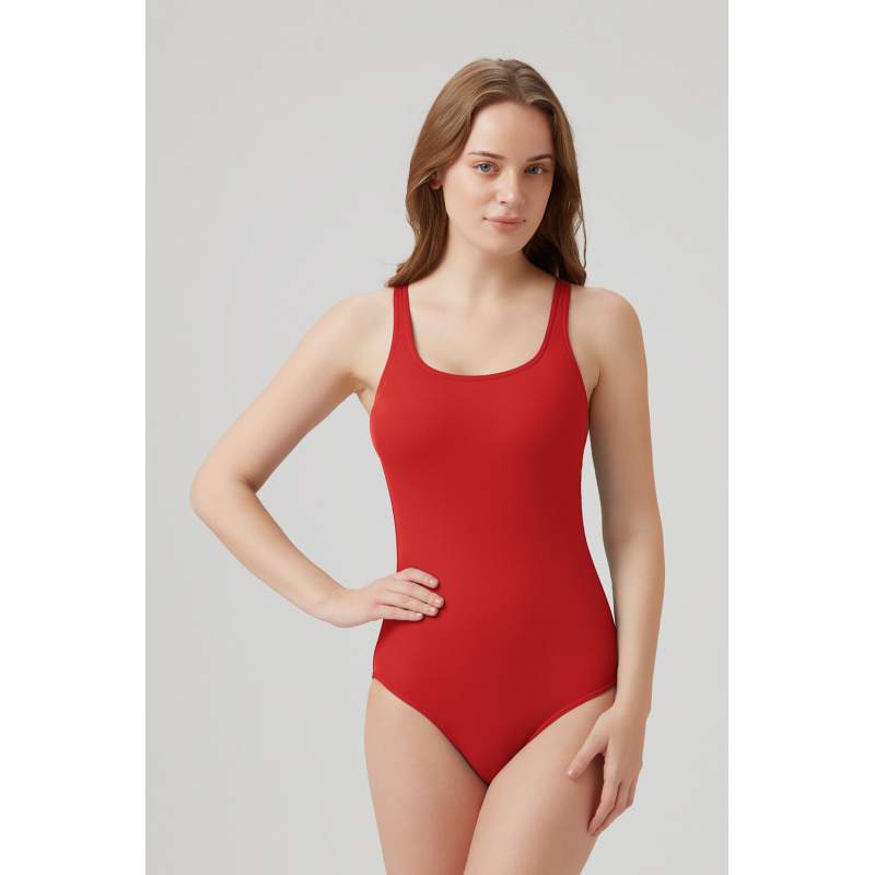 Prima Düz Color Yüzücü Swimsuit