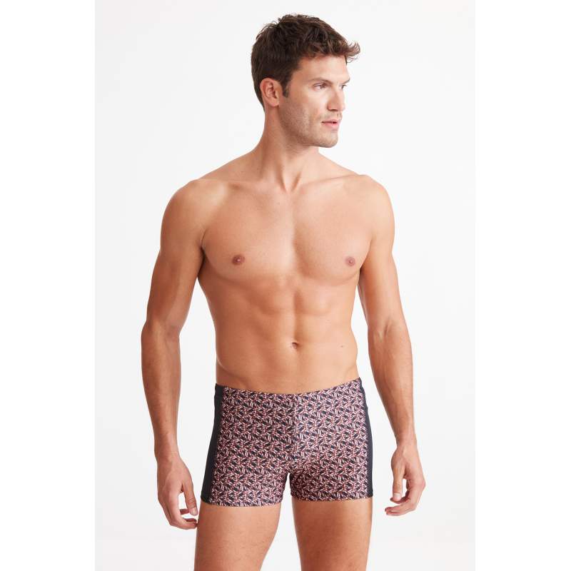 Flag Patterned Flat Pieced Shorts Swimsuit