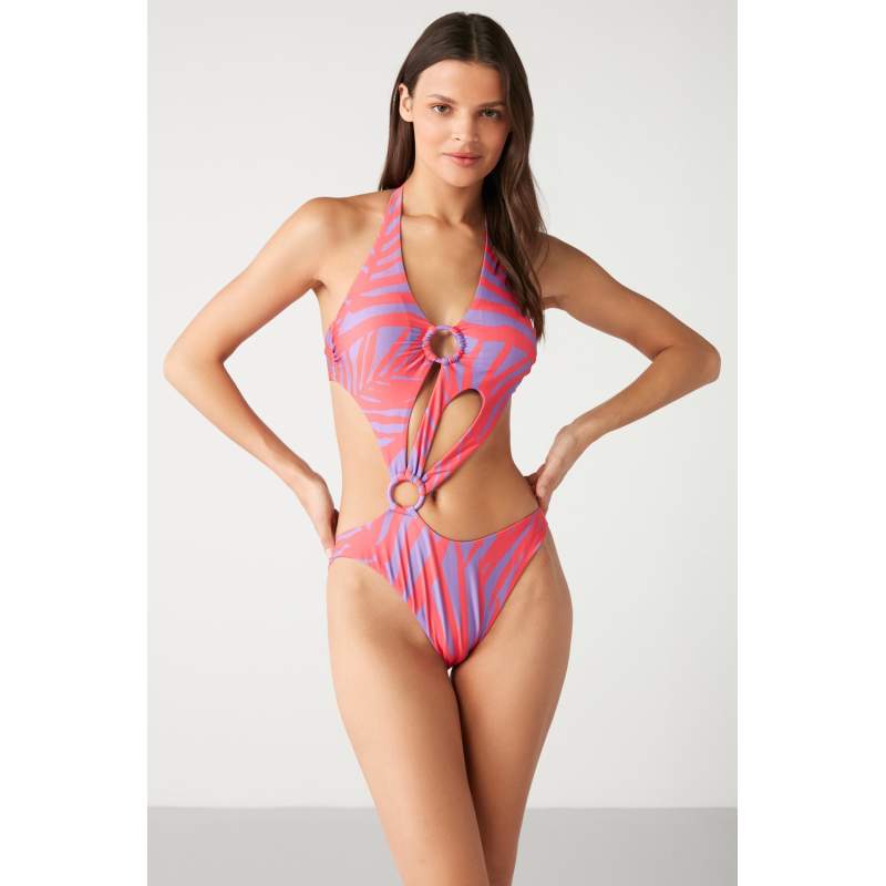 Ejima Patterned Ring Detailed Swimsuit