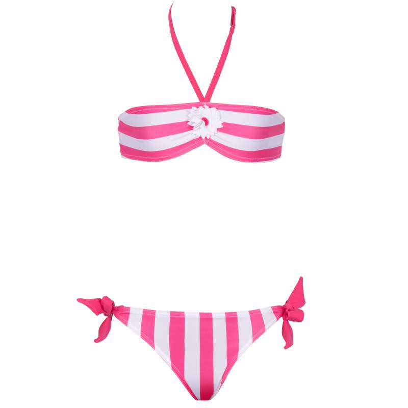 Romance Striped Strapless Bikini Set
