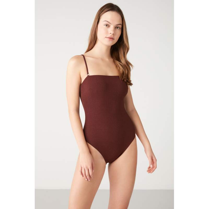 Elimiel Self-Textured Strapless Swimwear