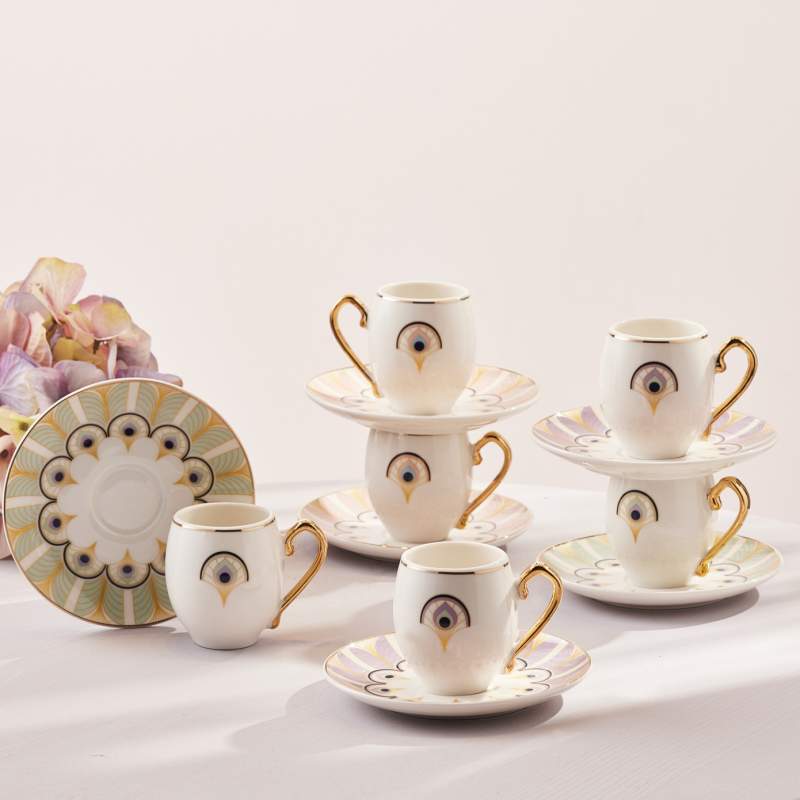 Karaca Ela Set of 6 Coffee Cups 90 ml