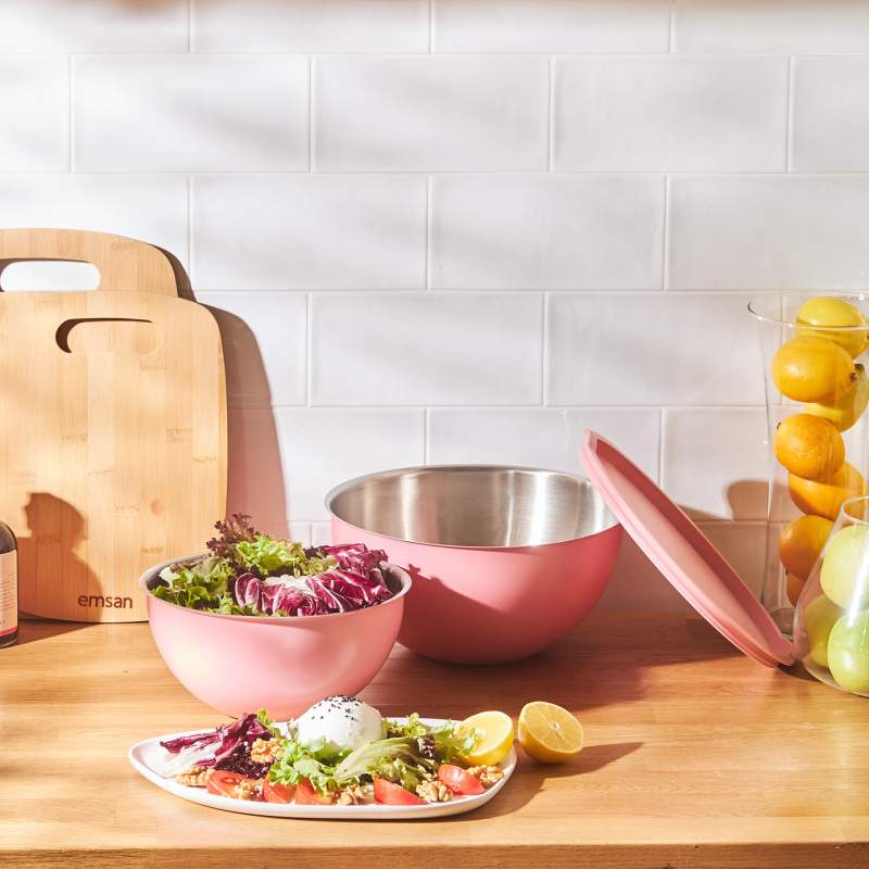 Emsan Flow Cup Mixing Bowl Pink 20-24 cm