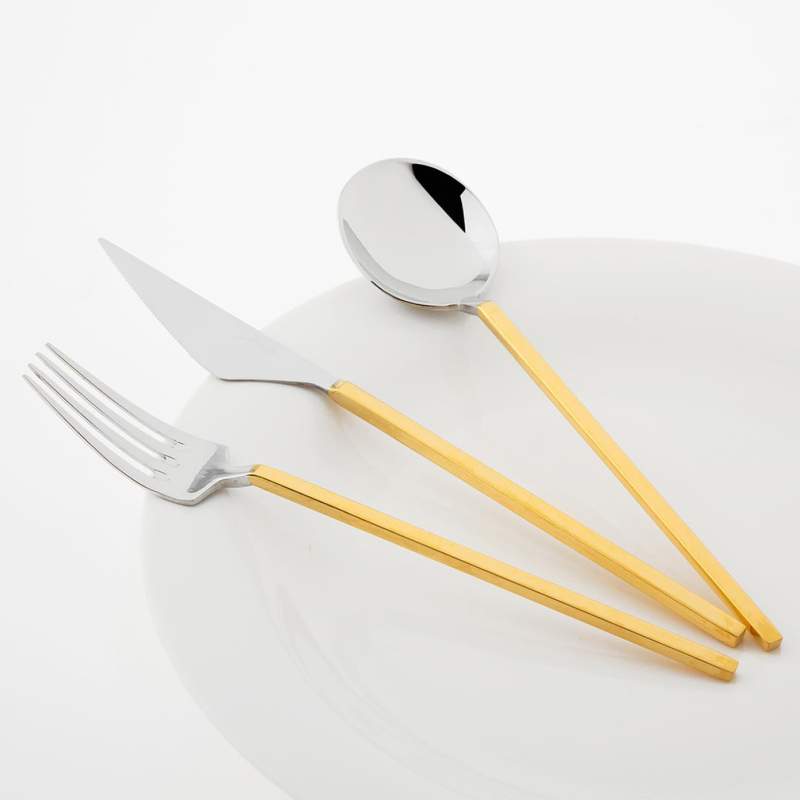 Jumbo 9100 84 Pieces 12 Person Gold Cutlery Set