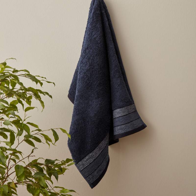 Karaca Home Young Denim Waves 100% Cotton Face Towel 50x90 cm Blue
