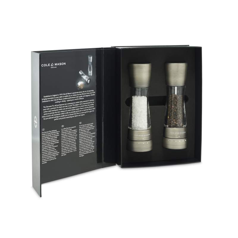 Cole And Mason Derwent Titanium 190mm Salt Pepper Mill Set