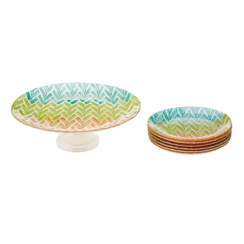 Karaca Evo Green Orange Cake/Dessert Set