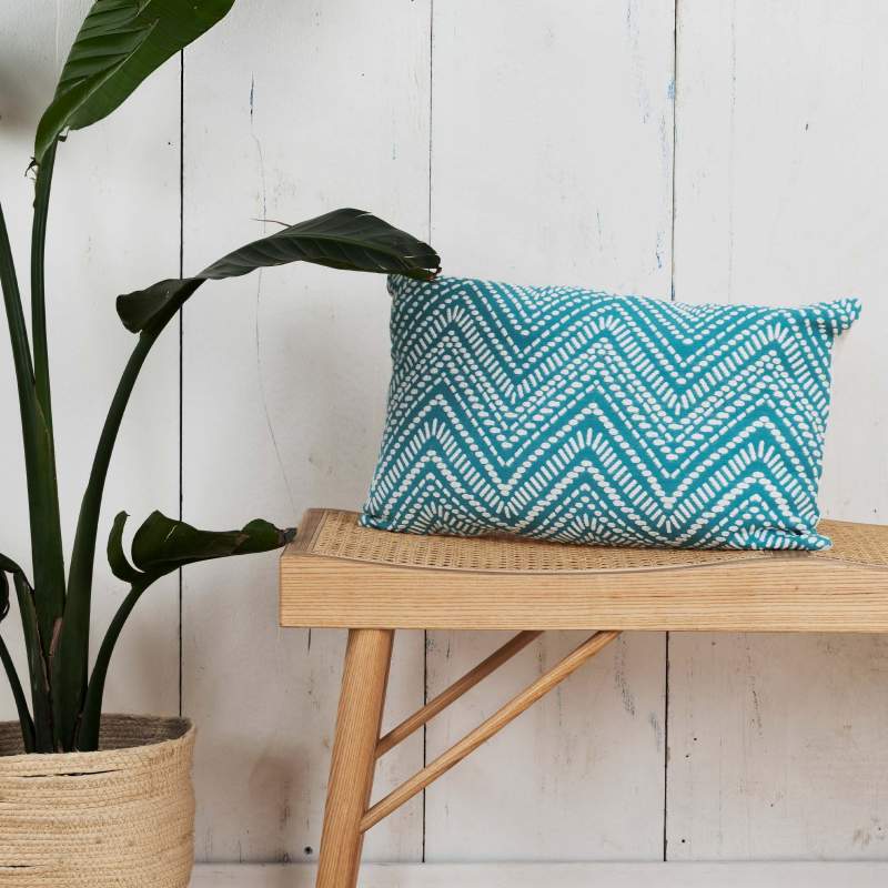 Karaca Home Portina Turquoise Jacquard Throw Pillow 35 cm x 35 cm