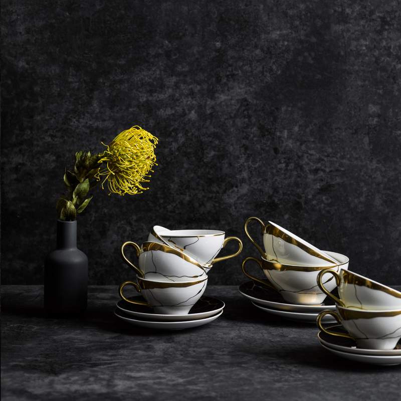 Jumbo Marble Set of 2 Tea Cups