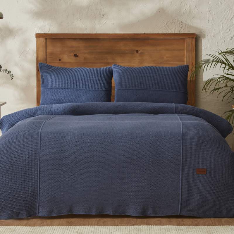 Karaca Home Rimbo Double Knitwear Bedspread Set Indigo