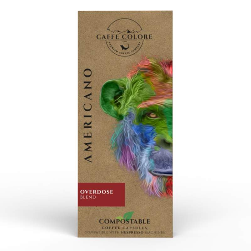 Caffe Colore Americano Overdose Blend Biodegradable Capsule Coffee - 10 Pieces