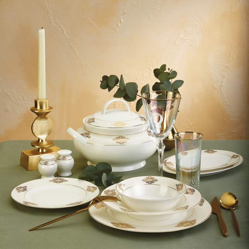 Emsan Sare New Bone 60 Pieces Dinnerware Set for 12 People