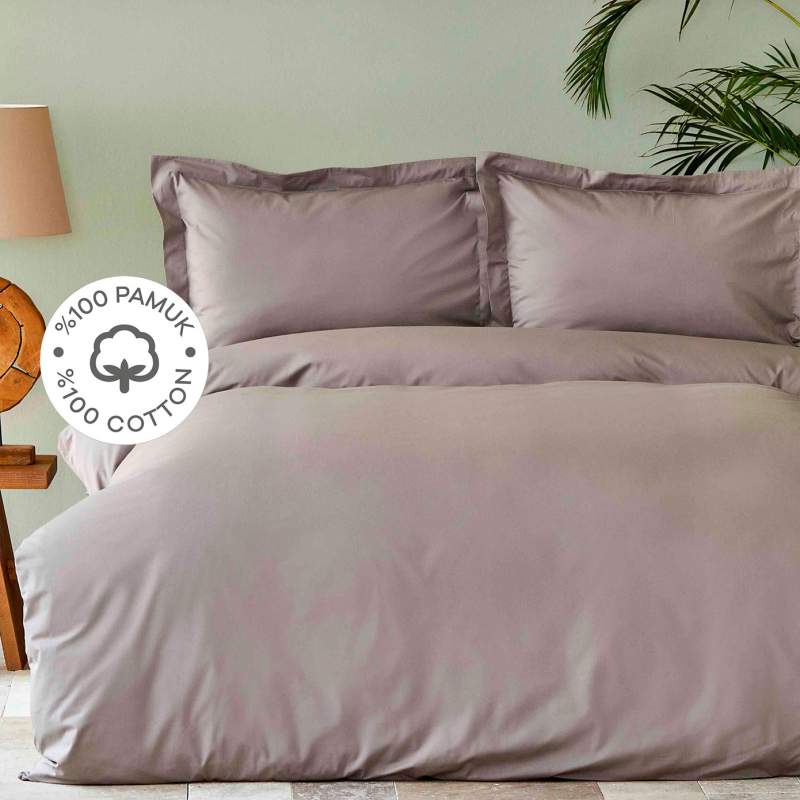 Karaca Home Back To Basic Mink 100% Cotton Single Duvet Cover Set Karaca Home Back To Basic Mink 100% Cotton Single Duvet Cover Set