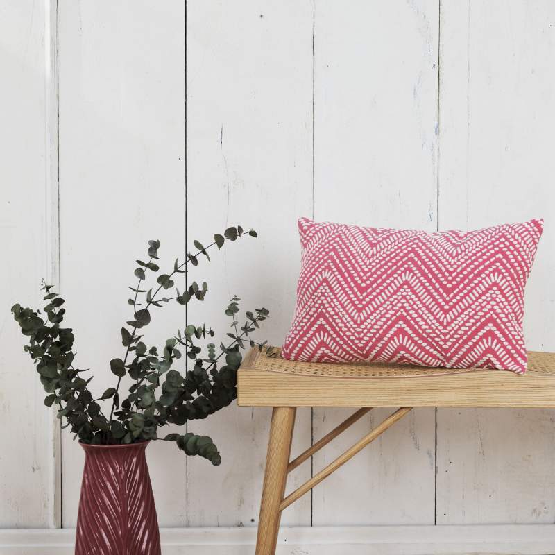 Karaca Home Portina Fuchsia Jacquard Throw Pillow 35 cm x 55 cm