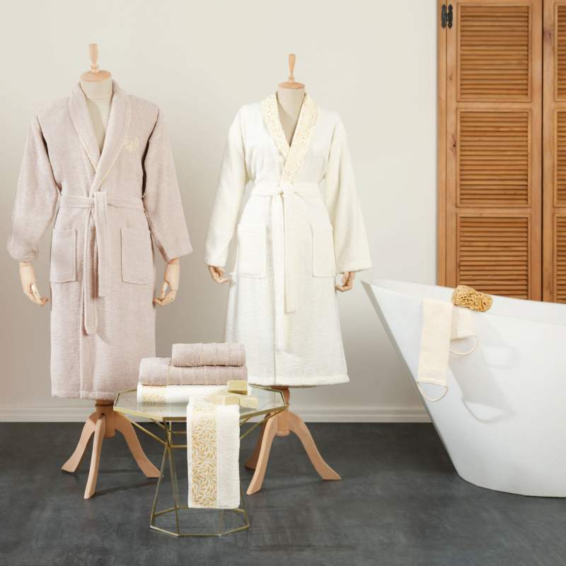 Karaca Home Arbel Flos Beige Brown Family Bathroom Set Karaca Home Arbel Flos Beige Brown Family Bathroom Set