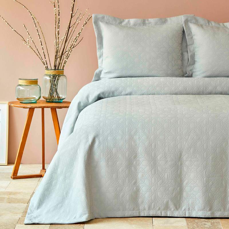 Karaca Home Back To Basic Blue Double Bedspread Karaca Home Back To Basic Blue Double Bedspread
