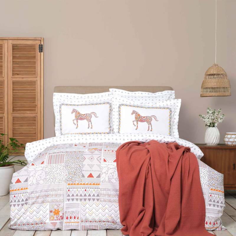 Karaca Home Halig 100% Cotton Double Pique Duvet Cover Set