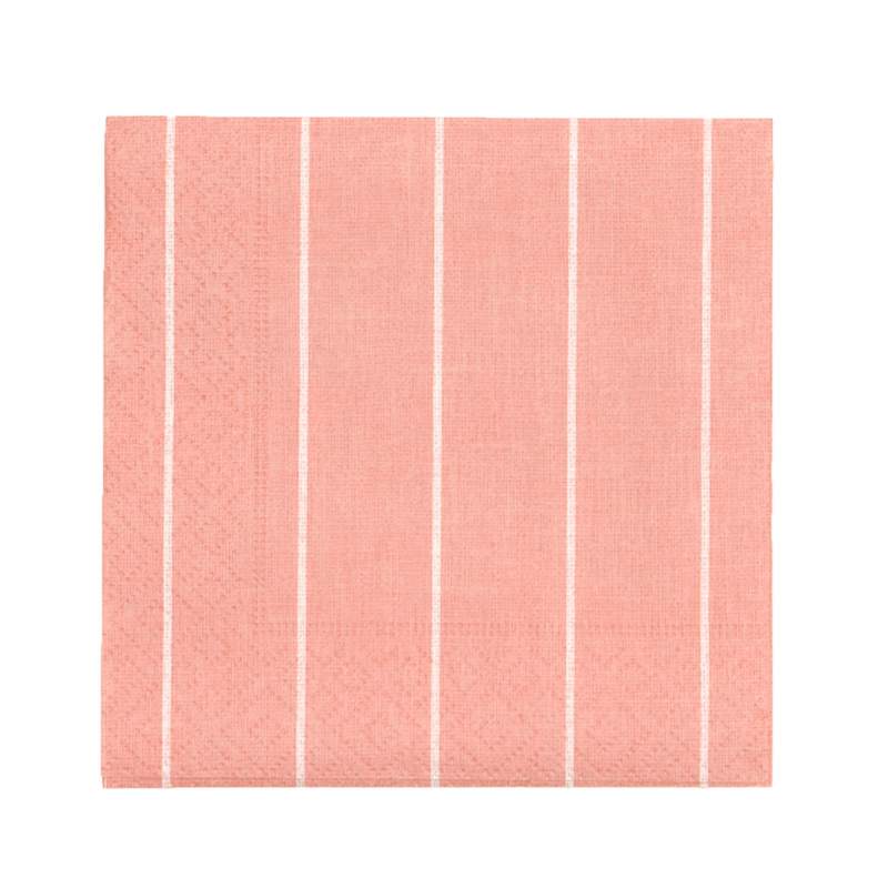Karaca Home Pink Striped Paper Napkin 20 pcs 24x24 cm