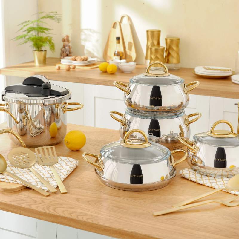 Emsan Everest Gold Induction Based 18 Piece Dowry Set