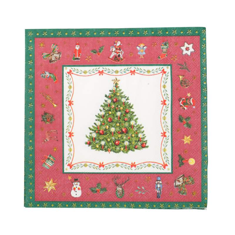 Karaca Home New Year Evergreen Red 20 Pcs Paper Napkin