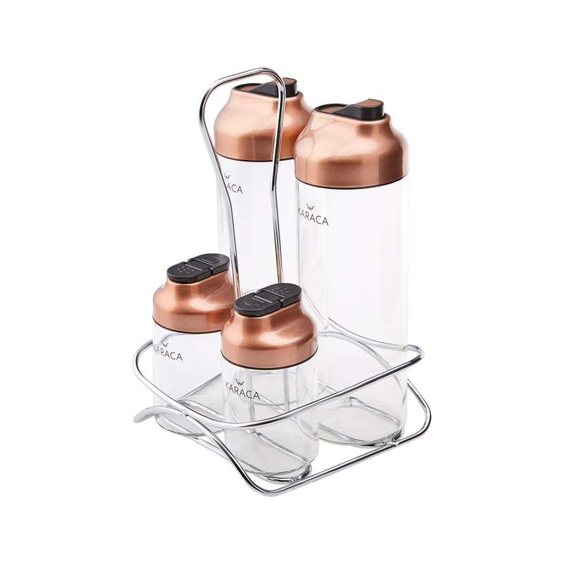 Karaca Dimple Cooper 5 Piece Glass Salad Set