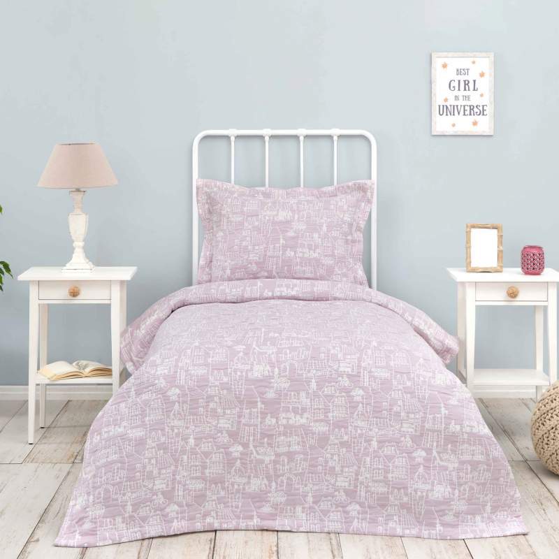 Karaca Home Young City Lilac Single Bedspread Set