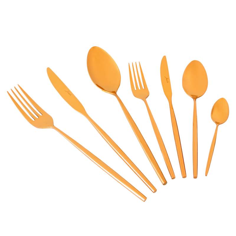 Jumbo 5900 Infinity 84 Pieces Cutlery Set for 12 People Titanium Bronze