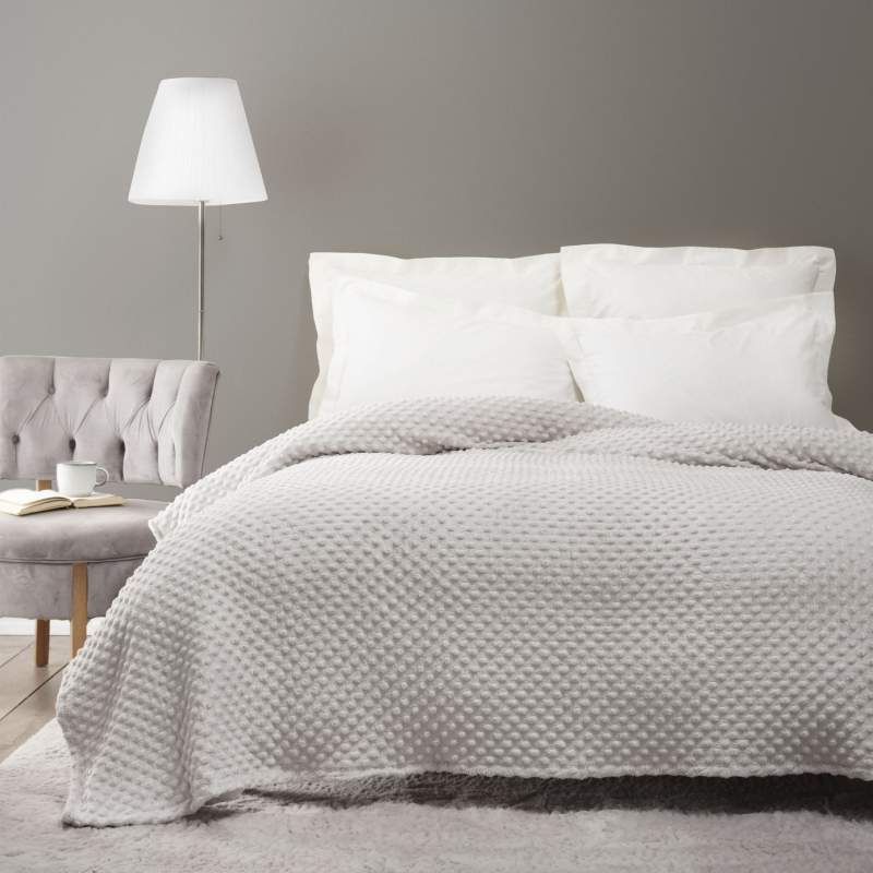 Karaca Home Alice Gray Single Bud Wellsoft Blanket