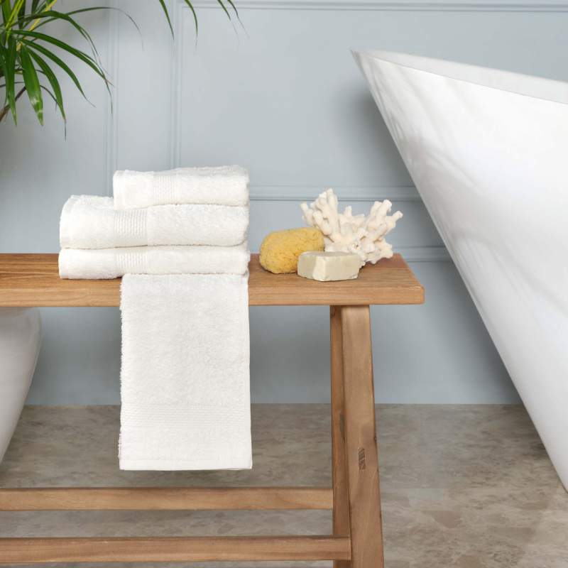 Karaca Home Vicente Offwhite 100% Cotton Set of 4 Towels Karaca Home Vicente Offwhite 100% Cotton Set of 4 Towels