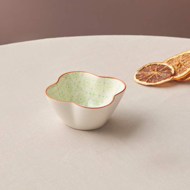 Karaca Floral Green Clover Snack Plate 10 cm