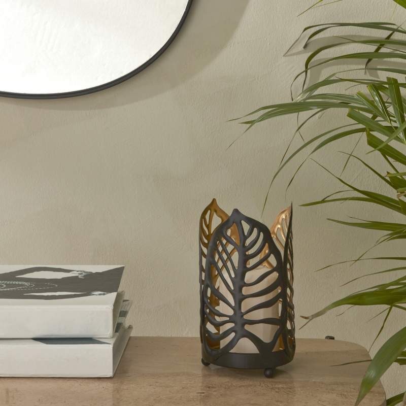 Karaca Home Timber Candle Holder 9.5x9.3x16 cm Metal