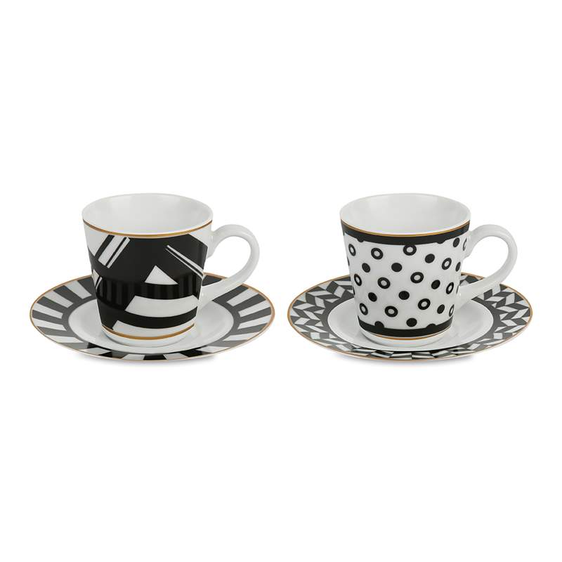 Baci Milano Optical Set of 2 Coffee Cups