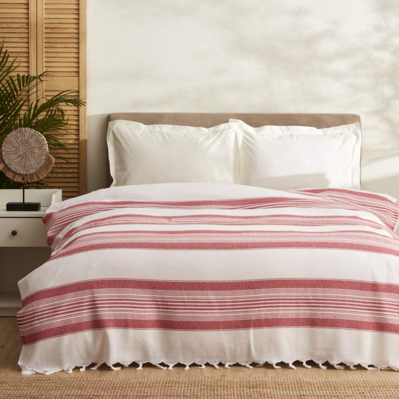 Karaca Home Sword Double Peshtemal Pique Red Karaca Home Sword Double Peshtemal Pique Red