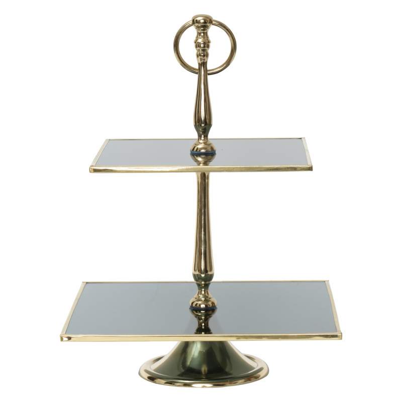 Karaca Home Line Decorative 2 Tier Gold Cake Stand 25 cm